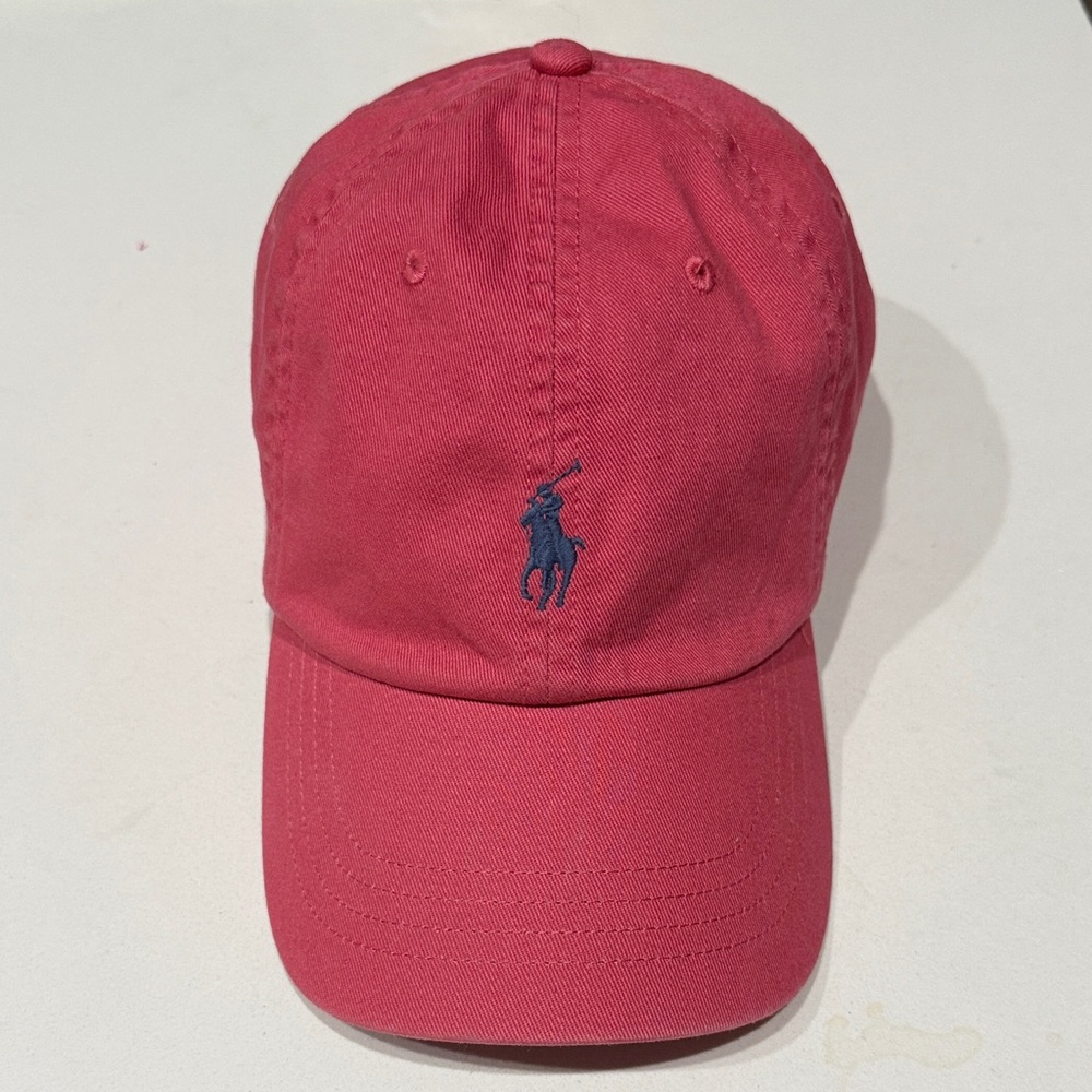 Ralph Lauren Pink Cap with Blue Embroidery